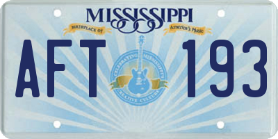 MS license plate AFT193