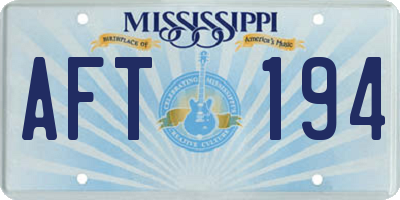 MS license plate AFT194
