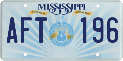 MS license plate AFT196