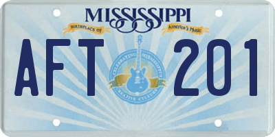 MS license plate AFT201