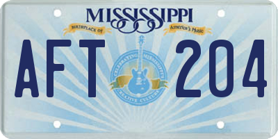 MS license plate AFT204