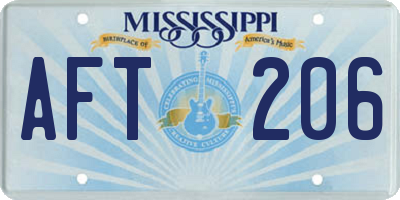 MS license plate AFT206