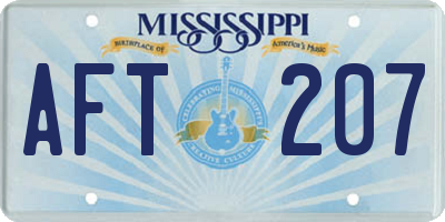 MS license plate AFT207
