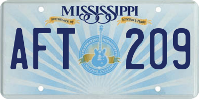 MS license plate AFT209