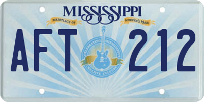 MS license plate AFT212