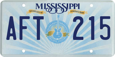 MS license plate AFT215