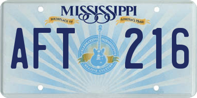 MS license plate AFT216