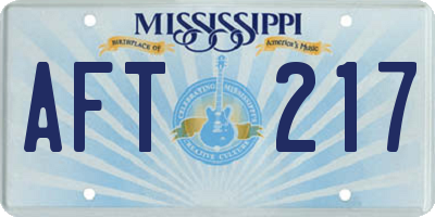 MS license plate AFT217