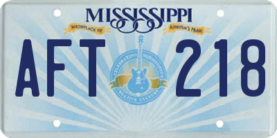 MS license plate AFT218