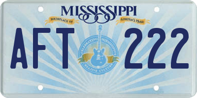 MS license plate AFT222
