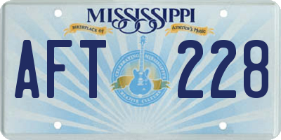 MS license plate AFT228