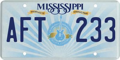 MS license plate AFT233