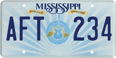 MS license plate AFT234