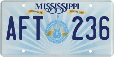 MS license plate AFT236