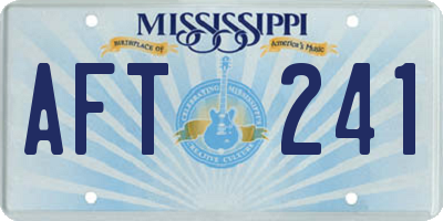 MS license plate AFT241