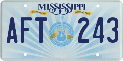 MS license plate AFT243