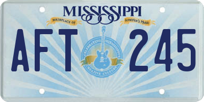 MS license plate AFT245