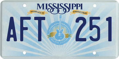 MS license plate AFT251