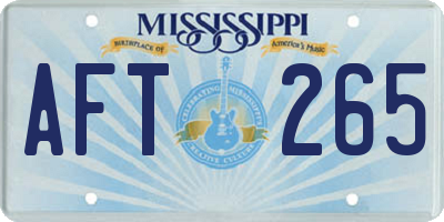 MS license plate AFT265