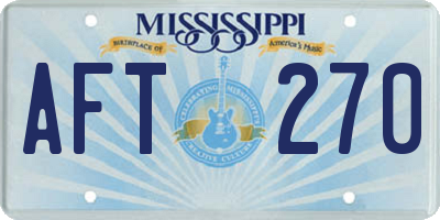 MS license plate AFT270