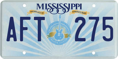 MS license plate AFT275