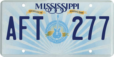 MS license plate AFT277