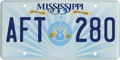 MS license plate AFT280