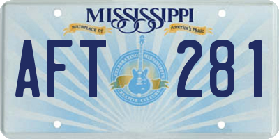 MS license plate AFT281