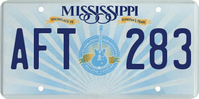MS license plate AFT283
