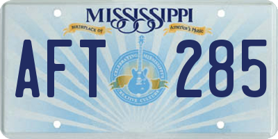 MS license plate AFT285