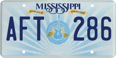 MS license plate AFT286