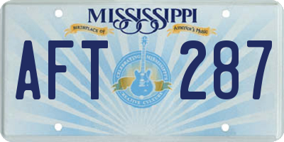 MS license plate AFT287