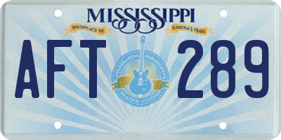 MS license plate AFT289