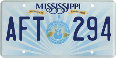 MS license plate AFT294