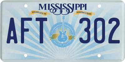 MS license plate AFT302