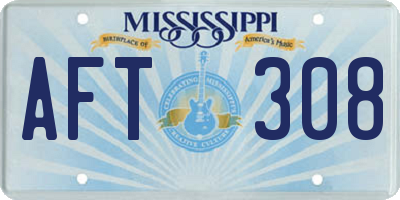 MS license plate AFT308