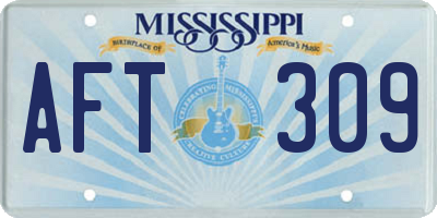 MS license plate AFT309