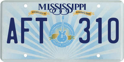 MS license plate AFT310
