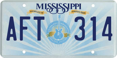 MS license plate AFT314
