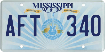 MS license plate AFT340