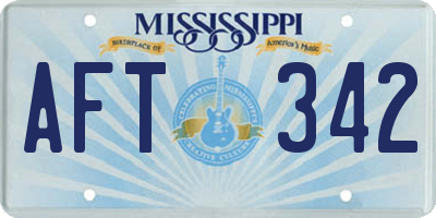 MS license plate AFT342
