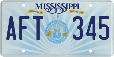 MS license plate AFT345