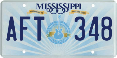 MS license plate AFT348