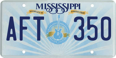 MS license plate AFT350