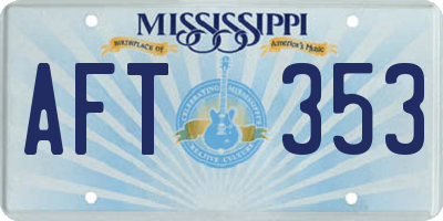 MS license plate AFT353