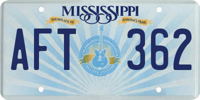 MS license plate AFT362