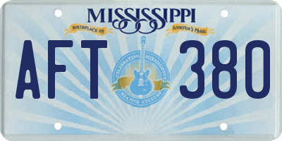 MS license plate AFT380