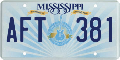 MS license plate AFT381