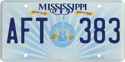 MS license plate AFT383
