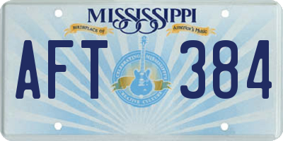 MS license plate AFT384